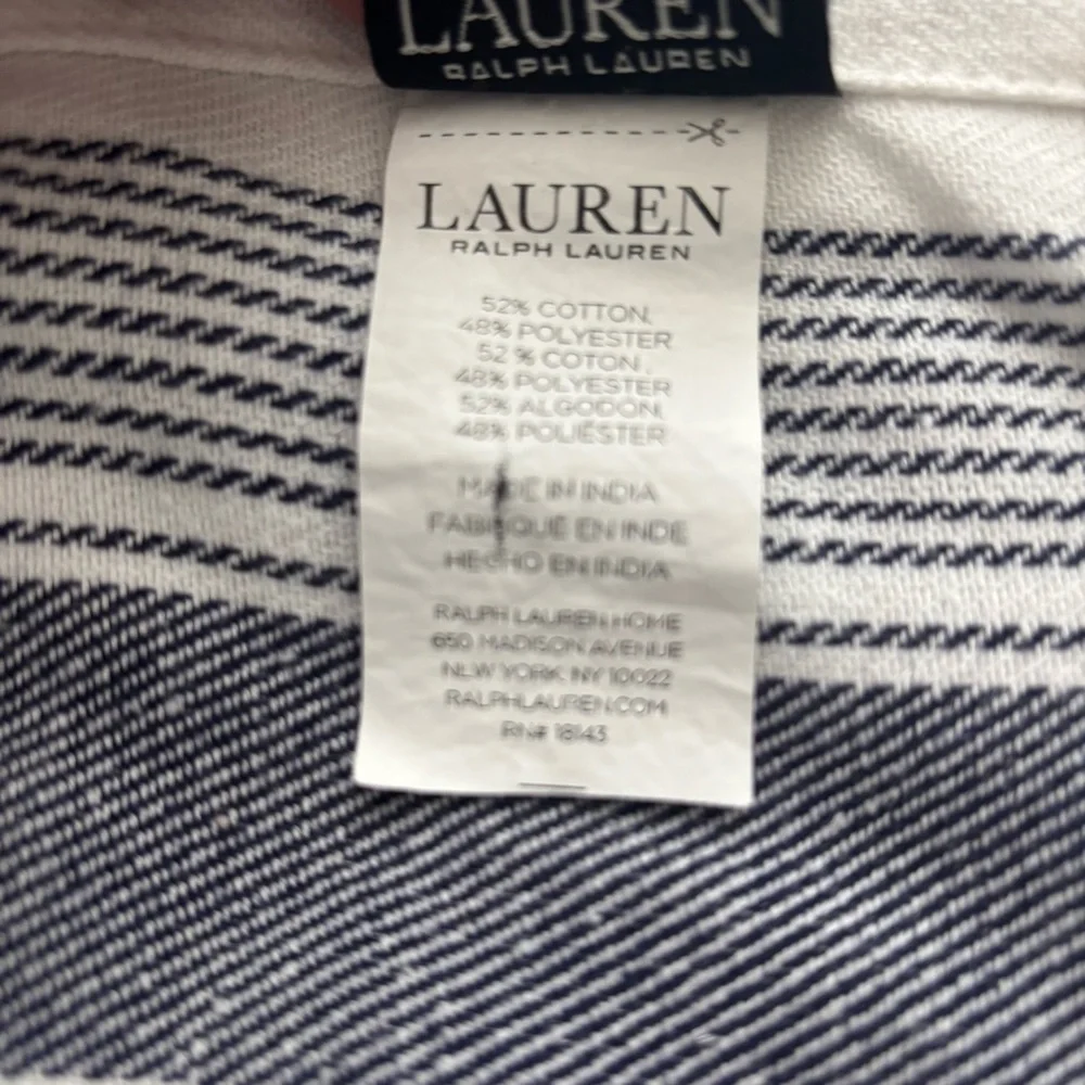 RALPH LAUREN Striped Gray and White Shower Curtain